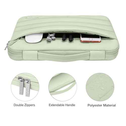 MOSISO Compatible with MacBook Pro 14 inch Case 2025-2021 M5 M4 M3 M2 M1 A3434 A3112 A3185 A3401 A2918 A2992 A2779 A2442, Hard Shell&Puffy Sleeve Bag&Keyboard Cover&Webcam Cover&Screen Film,Sage Green