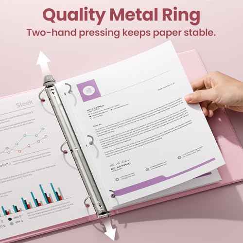 SUNEE 3 Ring Binders 2 Inch 4 Pack, Clear View Binder Three Ring PVC-Free (Fit 8.5x11 Inches) for School or Office Supplies, Assorted Pastel