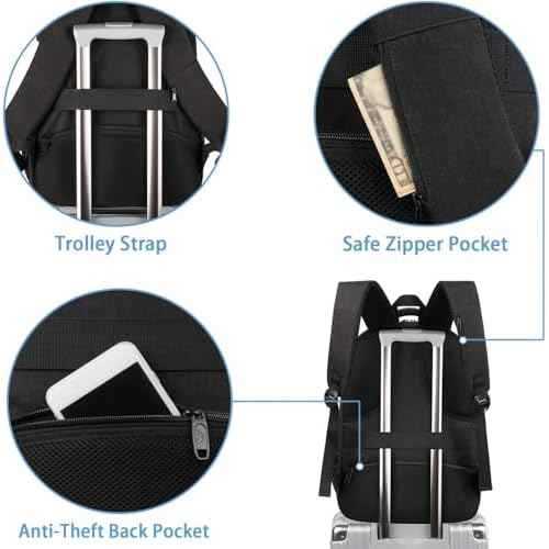 MATEIN Travel Backpack for Men, Expandable Laptop Backpack with USB Charging Port, Anti Theft Business Computer Bag Fit 15.6 Inch Laptop, Water Resistant College School Bookbag for Men Women, Black