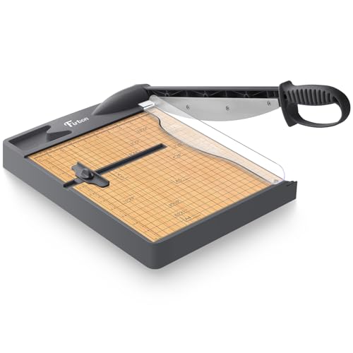 Firbon 12-Inch Heavy Duty Wood Guillotine Paper Cutter with Steel Blade