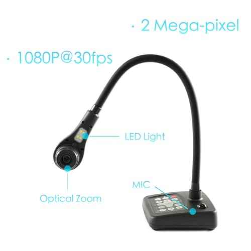 INEBIZ IB280 10x Optical Zoom Document Camera with HDMI/USB, Autofocus, LED Light, Professional Visual Communication Tool of Real-time Projection, Compact for Teachers in Classroom