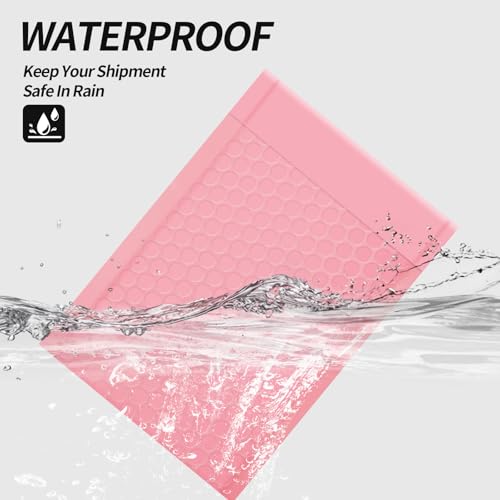 4x8 Inch Pink Bubble Mailers 40 Pack Self-Seal Poly Padded Envelopes Suitable for Small Businesses to Package and Mail Jewelry Cosmetics, Electronic Products, Cards (Pink, 4 x 8-40)