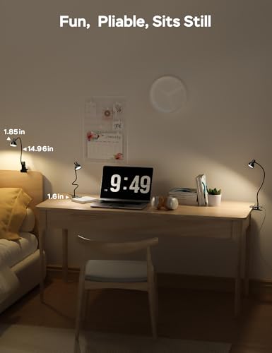LiFMIRA Clip-On Reading Light Black - 3 Color Modes, 10 Dimmable Brightness