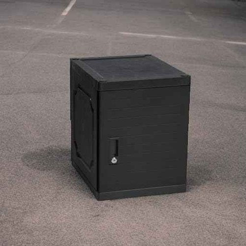 Jink Lockable Storage Cube – 19” Stackable Locker Box with Key – Durable, Secure Organizer Kids, Home, Office, Dorm or School (Black)