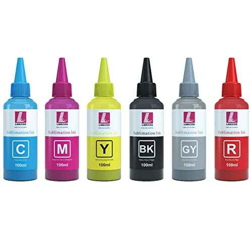 6¡¿100ML Sublimation Ink for XP15000 XP 15000 XP-15000 Printer (Black, Cyan, Magenta, Yellow, Gray, Red)