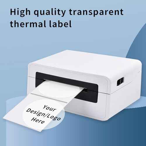 2" Round Transparent Thermal Label Stickers,Self-Adhesive Direct Thermal Labels,300 Sheets with Perforation Line in ROLL
