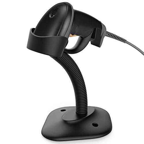 Esup Barcode Scanner with Stand USB Barcode Scanner Wired Handheld Laser Barcode Reader with Adjustable Stand (with Stand)