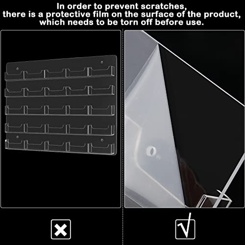 Lincia Acrylic Business Card Holder Wall Mount Clear Sticker Display Rack Multiple Clear Card Organizing Sticker Display Stand Pre Drilled Acrylic Holders(25 Pocket)