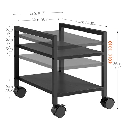 HOOBRO PC Stand, 2-Tier PC Tower Stand Fits Most Computer Towers, CPU Holder for Floor, Height Adjustable, CPU Stand with Wheels Under Desk, for Home Office, Black BB11CJ01