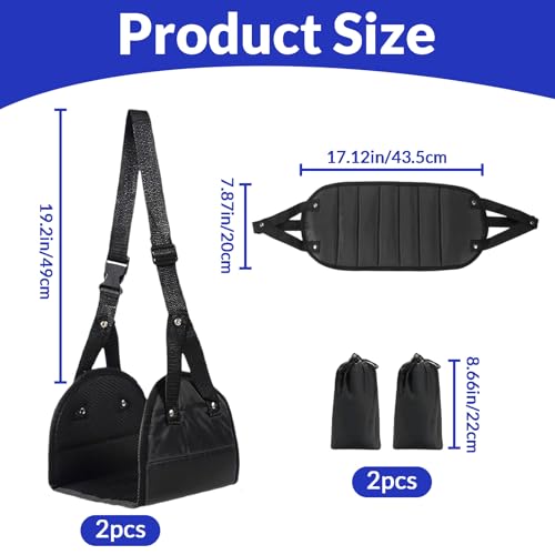 AroSpark 2-Pack Adjustable Airplane Footrest Hammock with 22-36in Strap