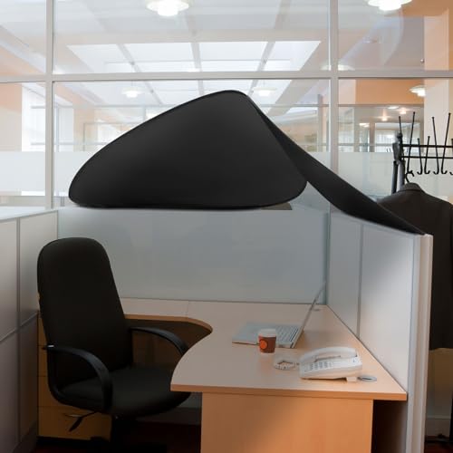 Juexica Foldable Office Cubicle Desk Shade Black – Privacy Screen, Light Blocking