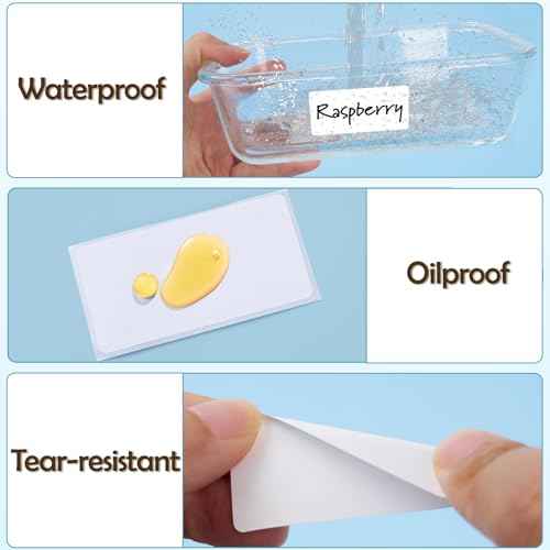 1400Pcs 1"x2" Blank Removable Freezer Labels, No Residue Food Labels, Waterproof & Oil-Resistant & Tear-Resistant Stickers for Food Containers, Jars, Pantry Organization