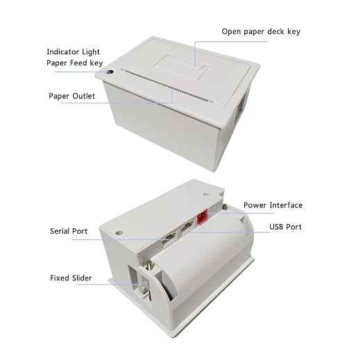 PRIMUZ Micro Thermal Printer Ticket Serial Port Printer Module Can Be Docked with Arduino/ESP32, Supporting Secondary Development TTL/RS232 White