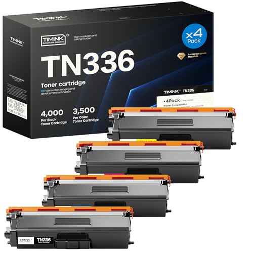 TN336 TN331 TN315 TN310 Compatible Toner Cartridge Replacement for Brother TN 336 331 315 310 TN-336 TN-331 TN-315 TN-310, use with MFC-9465CDN HL-4140CN (B/C/M/Y-4 PK)
