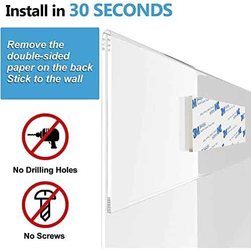 Acrylic Sign Holder 8.5 x 11 Wall Mount, Clear Plastic Sign Display Frame with Adhesive Tape, Vertical Wall Sign Holder for Office, Home, Store, Restaurant, School ? 12 Pack