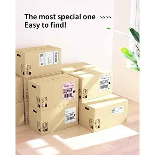 JADENS 4X6 Thermal Direct Shipping Label Compatible with JADENS MUNBYN, IDPRT, Rollo, Postage Label Paper for Small Businesses, 250 Labels/Pack, Pink