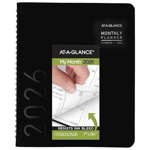 AT-A-GLANCE 2026 Planner, Monthly, 7" x 8.75", Medium, Contemporary, Black (70120X0526)