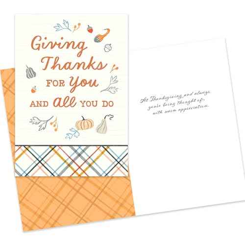 Hallmark Thanksgiving Cards for Employees ? 25 Pack Assorted Designs with Envelopes & Gold Seals ? Appreciation Greeting Cards for Staff & Volunteers ? 5 Unique Messages