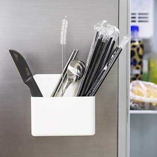 MoKo Magnetic Pen Holder White 1 Pack - Desk Organizer for Whiteboards & Magnetic Surfaces