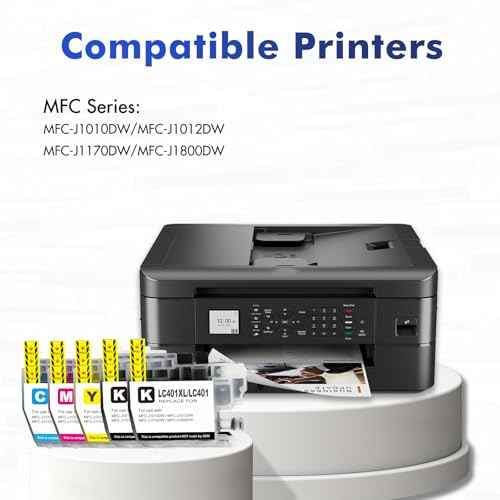 LC401XL LC401 MFC-J1010DW Ink Cartridges for Brother Printer LC401 XL Ink Cartridges Compatible for Brother MFC-J1010DW MFC-J1170DW MFC-J1012DW MFC-J1800DW - 5 Pack 2 Black Cyan Magenta Yellow