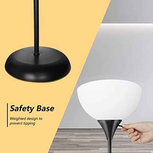 Standing Lamp, Led Floor Lamps for Living Room, Drop-Resistant White Lampshade, Rotary Switch, Industrial Metal Tall Lamp for Living Room Bedroom Study Office Kid¡¯s Room