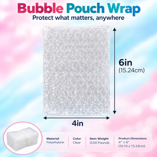 50 Pack Clear Bubble Out Bags 4x6 Inch Bubble Pouches for Shipping & Storage - SEUNGCH