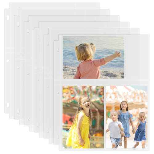 50 Pack 4 x 6 Photo Sleeves for 3 Ring Binder(300 Pictures), Heavy-Duty Archival Photo Page Protectors, Clear Picture Album Refill Pages Holds, Acid-Free