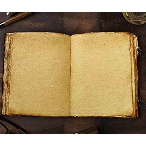 cuero 3 Moon Blue Lapiz Embossed Vintage Leather Journal | 240 Pages of Antique Handmade Deckle Edge Vintage Paper, Leather Sketchbook, Drawing Journal, Great Gift (9 inch 12 inch, brown)