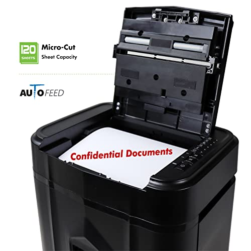 Aurora AU120MA 120-Sheet Auto Feed Micro-Cut Paper Shredder, Security Level P-4, 30-Minute Continuous Runtime
