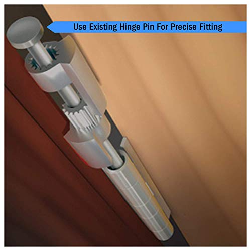 NUK3Y Door Saver 3 III Hinge Pin Stop Satin Nickel for 3"–4.5" Residential Hinges
