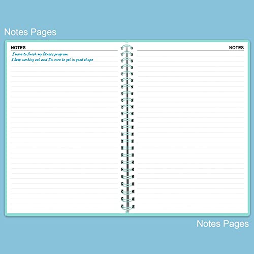 Nokingo Teal A5 Check Register Book 5.8 x 8.25, 112 Checks + 4 Notes pages, undated - Money Ledger with Twin-Wire Binding