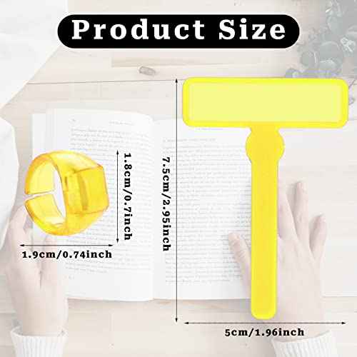Reading Guid Strip,14 Pcs Colorful Dyslexia Tools Finger Guided Reading Strips with Finger Rings ADHD Finger Trackers Reading Trackers Reading Tools