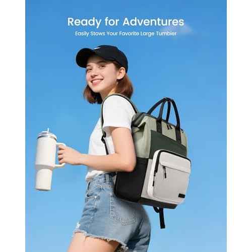 LOVEVOOK Laptop Backpack for Women, 15.6 Inch Travel Backpack for Work College Business, Water Resistant Teacher Nurse Bag with Large Capacity, School Bookbag Bags Cute Daypack for Woman Girls