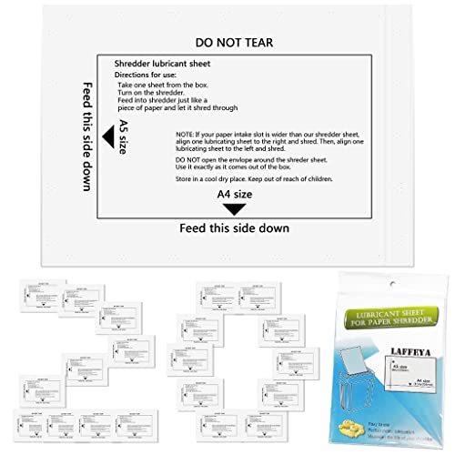 laffeya Shredder Lubricant Sheets & Paper Sharpening Cleaning Sheet
