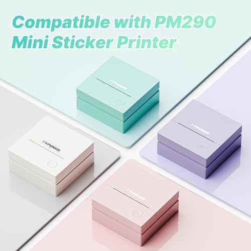 Genuine Self-Adhesive Thermal Printer Stickers, 54mmx3.2m Sticker Paper, Compatible with PM290 Mini Sticker Printer, Thermal Sticker Paper for Journal, Study, Photos, 3 Rolls, White