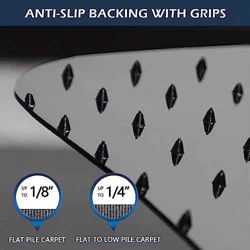 SALLOUS Chair Mat for Carpeted Floors, 46" x 60" Heavy Duty Chair Mat for Carpet, Vinyl Floor Mat with Grips, Carpeted Floor Protector Rolling Computer Desk Mat for Home Office (Black)