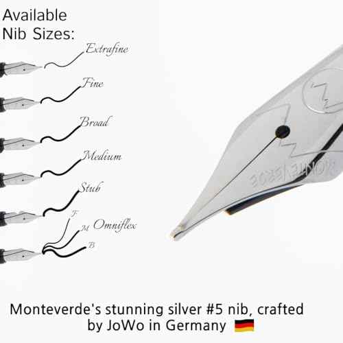 Monteverde USA Strata Fountain Pen, Ball Pen Set Black | Broad Nib | Free Gel Refill, Ink Bottle & 3 Free Cartridges