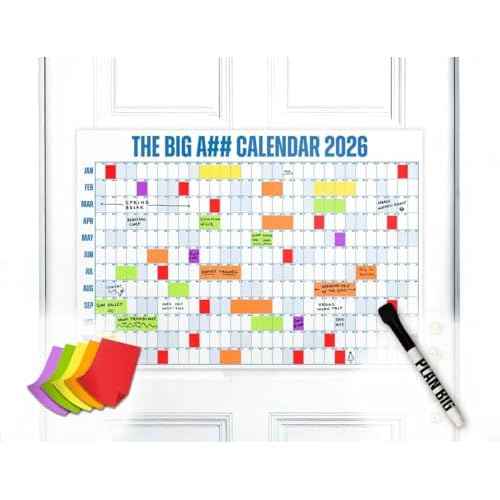 The Mini Big A## Calendar 2026 ? 2¡¯x1.5¡¯ Dry-Erase Wall Calendar ? See Your Whole Year at a Glance ? Plan Goals & Adventures ? Blue