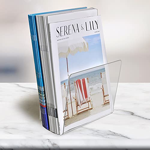 Azar Displays 255082 Medium Standing File Holder/Sorter Desk Organizer, 4-Pack, Clear