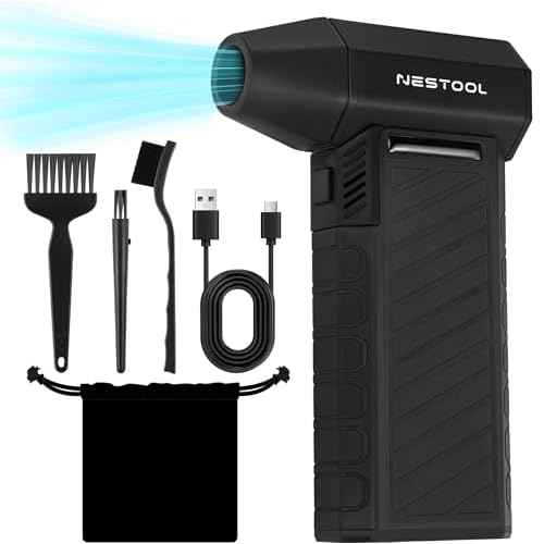 Compressed Air Duster-135000RPM, Mini Air Blower with Brushless Motor 3-Gear Adjustable, Air Duster Rechargeable for Keyboard, Computer, Car, House and Outdoor