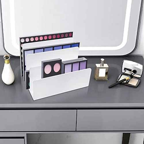 2PCS 4 Sections Acrylic File Organizer for Desk, White Acrylic File Holder Sorter for Office Supplies