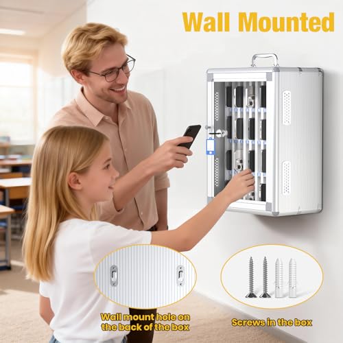 36 Slots Cell Phone Storage Locker for Classroom, Portable with Key
