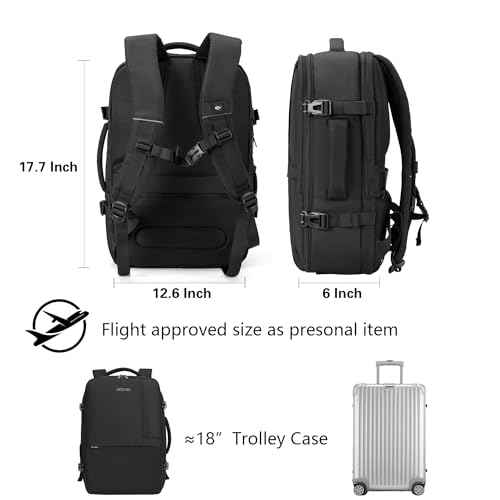 MOLNIA Travel Backpack, 17.3 Inch Large Laptop Backpack Carry On Backpack Waterproof, as Personal Item Flight Approved College Backpack Convertible Backpack for Men & Women