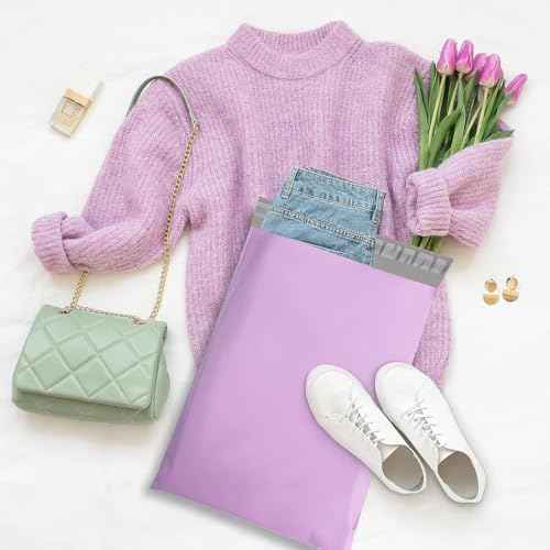 Fuxury Poly Mailers 10x13 Inch 500pc,Sturdy Shipping Bags for Clothes Bulk,Self Adhesive Mailing Shipping Envelopes,Waterproof Mailers Poly Bags,Colorful Packaging Bags for Small Business Purple