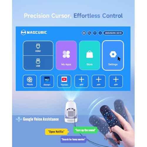 Magcubic Mini Projector with WiFi 6 and Bluetooth 5.4, Portable Projector 4K Support, 5W Soundbase Speaker, Auto Vertical Keystone 180¡ÆRotatable Smart Proyector for Movie Home Outdoor