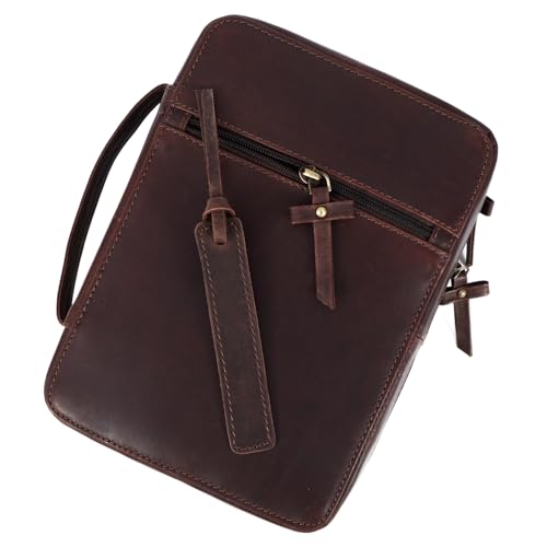 ELIZO Leather Bible Cover Case for Women and Men - Bible Bag Holder, Book Carrying Organizer Case, Bible Sleeve Accessories Protector (Kodiak, Small)