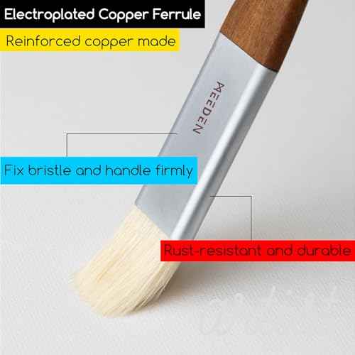 MEEDEN Artist Oil Paint Brush Set: 10 Pcs Hog Bristle Art Paint Brushes - Professional Oil Paint Brushes with Wood Long Handle - Perfect for Adults Canvas Painting
