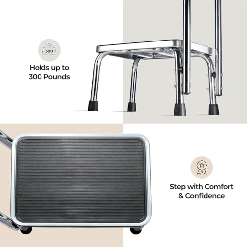 Adults Step Stool with Handle for Bedroom Kitchen Bathroom Use