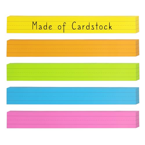 Chell 3x24 Inch Color Sentence Strips Cardstock for Learning, Pack of 100