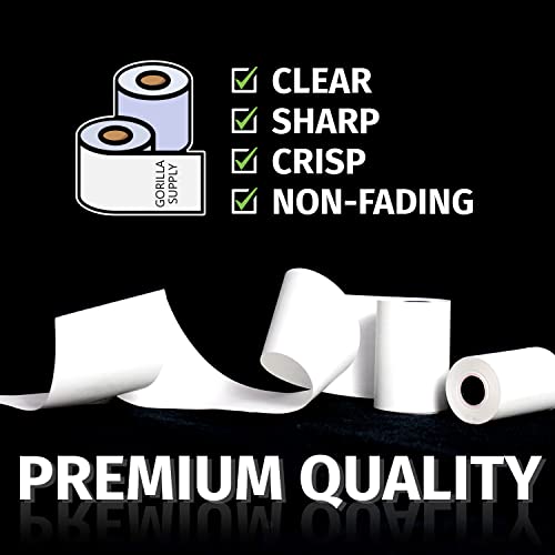 GORILLA SUPPLY Thermal Paper Receipt Rolls, Credit Card, POS/Cash Register Paper, for First Data FD100 FD200 FD300 Hypercom T77, BPA Free, 3.125 x 119 ft, 50 Rolls